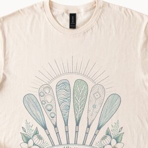 Paddle as One Graphic Tee Nature Inspired Line Art Design
